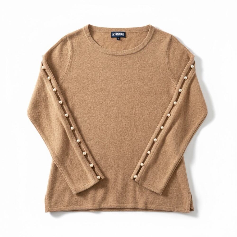 J Lawrence Khakis of Carmel Beige Tan Pullover Sweater Mens Sz XL Cashmere Pearl